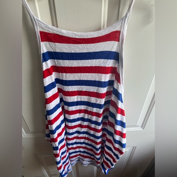 Torrid Womens Plus Heritage Slub High‎ Neck Red, White, Blue Striped Tank 4X - Picture 4 of 8